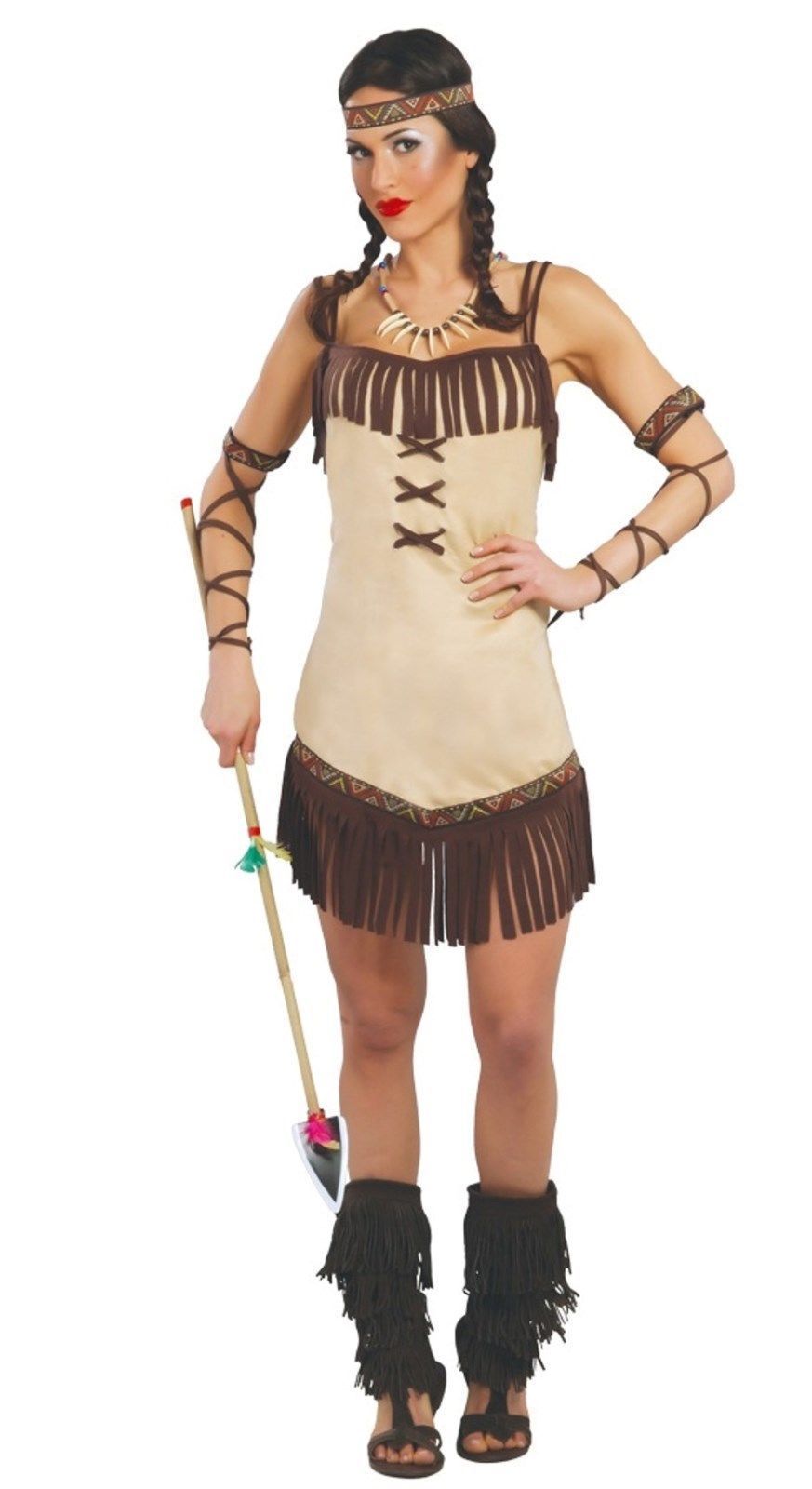 Ladies Womens Native Red Indian Squaw Pocahontas Costume Outfit